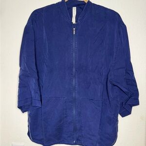 Lululemon Brushed Blue 3/4 sleeve Zip-Up Jacket